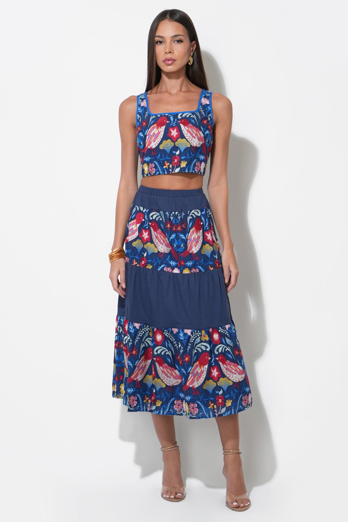 Beisha Cropped Embroidered Top