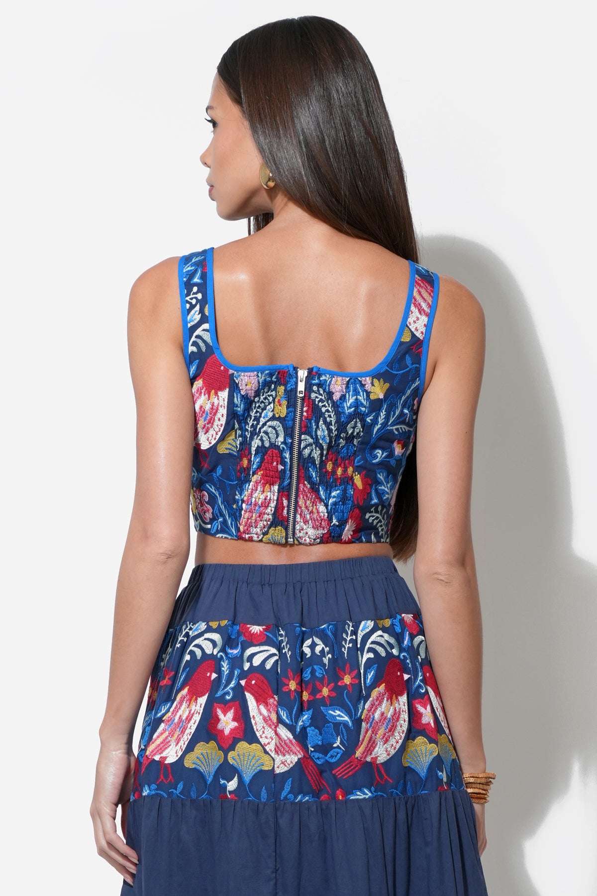 Beisha Cropped Embroidered Top
