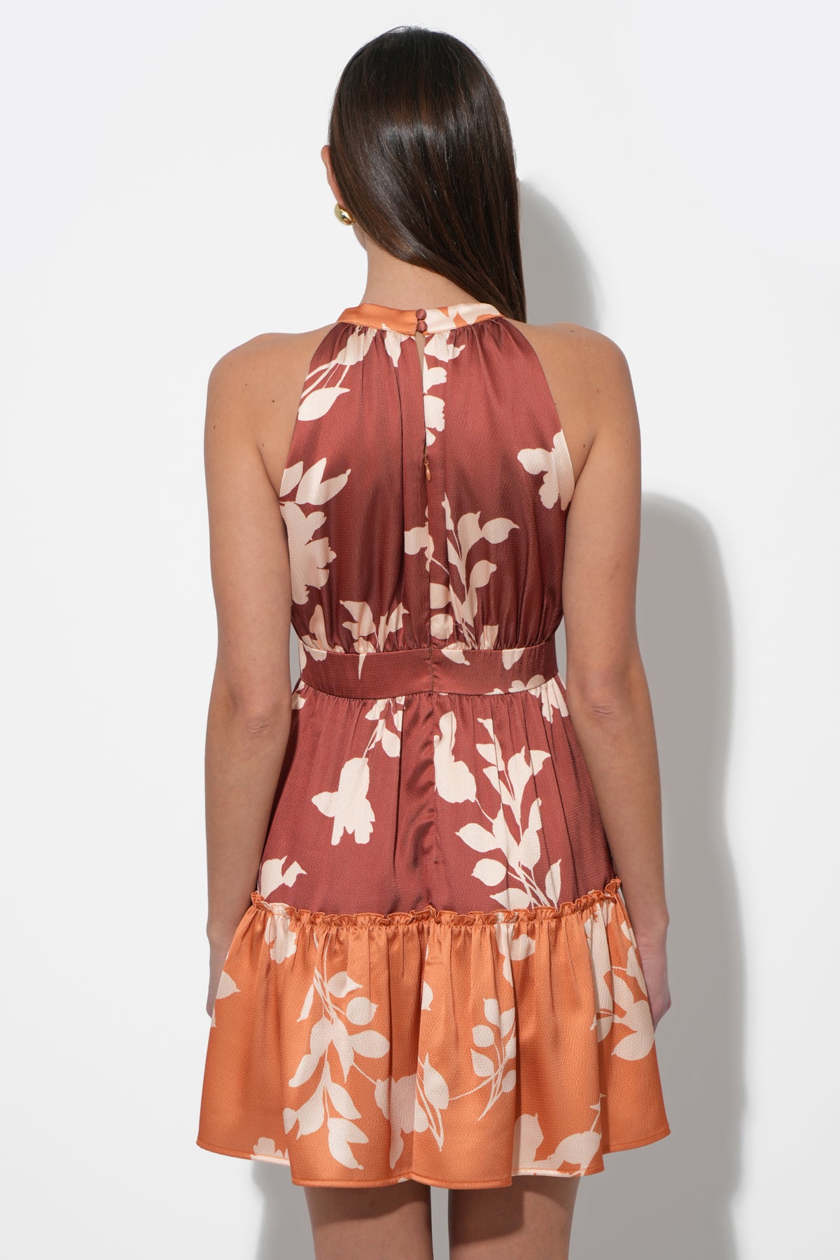 Traci Two Toned Mini Halter Dress
