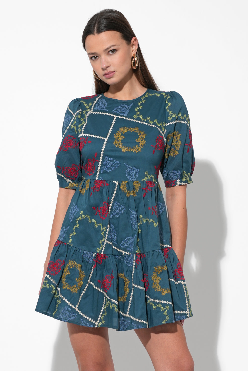 Beatrix Embroidered Mini Dress