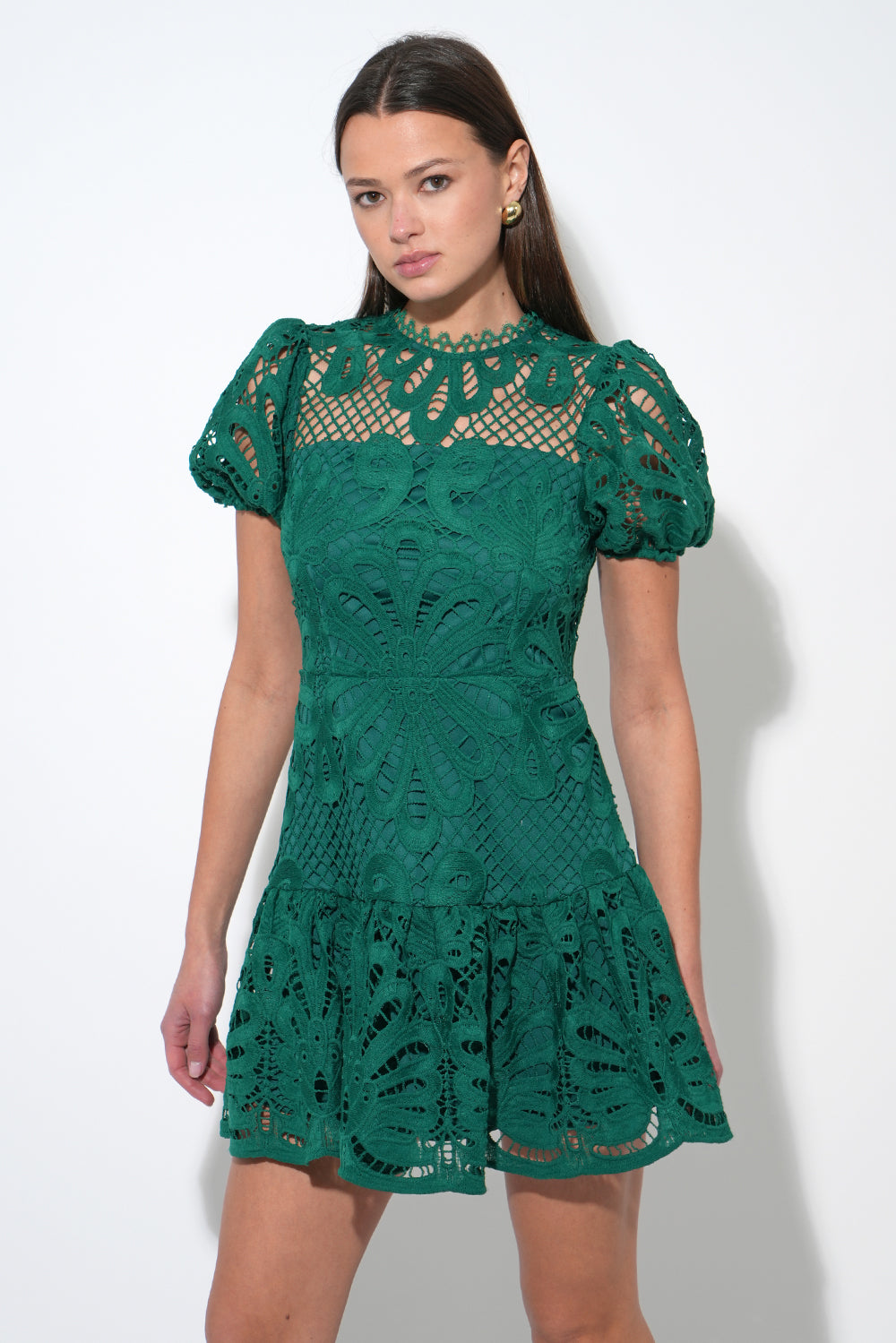 Clarisse A Line Placement Lace Dress