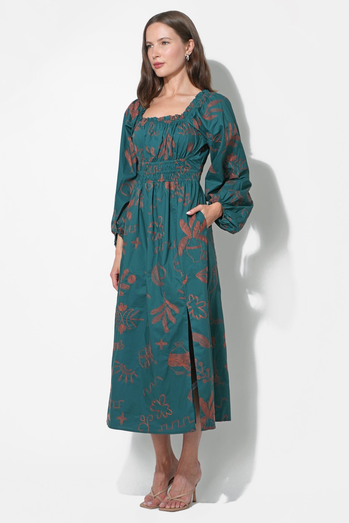 Magnolia Smocked Bodice Midi Dress