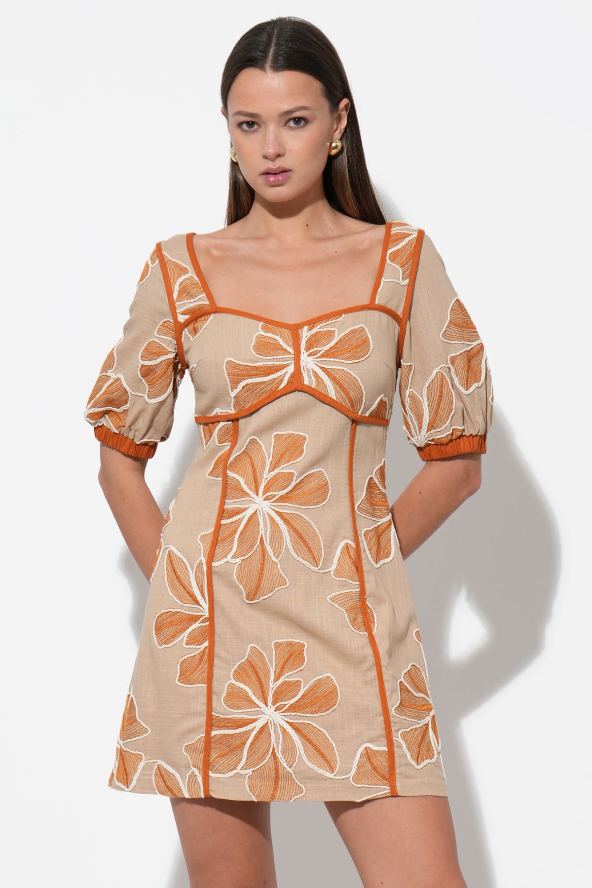 Grasiella Embroidered Mini Dress