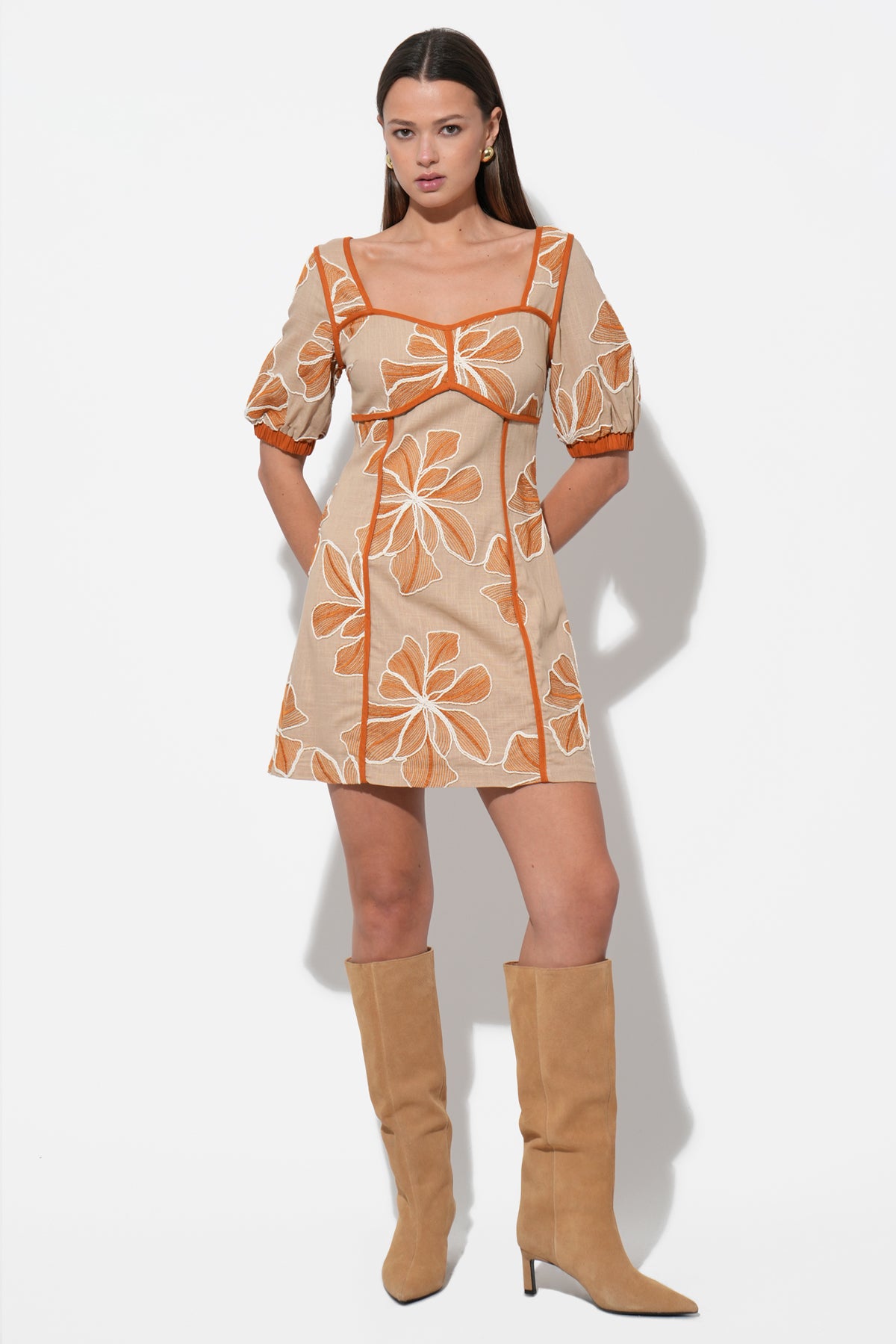 Grasiella Embroidered Mini Dress