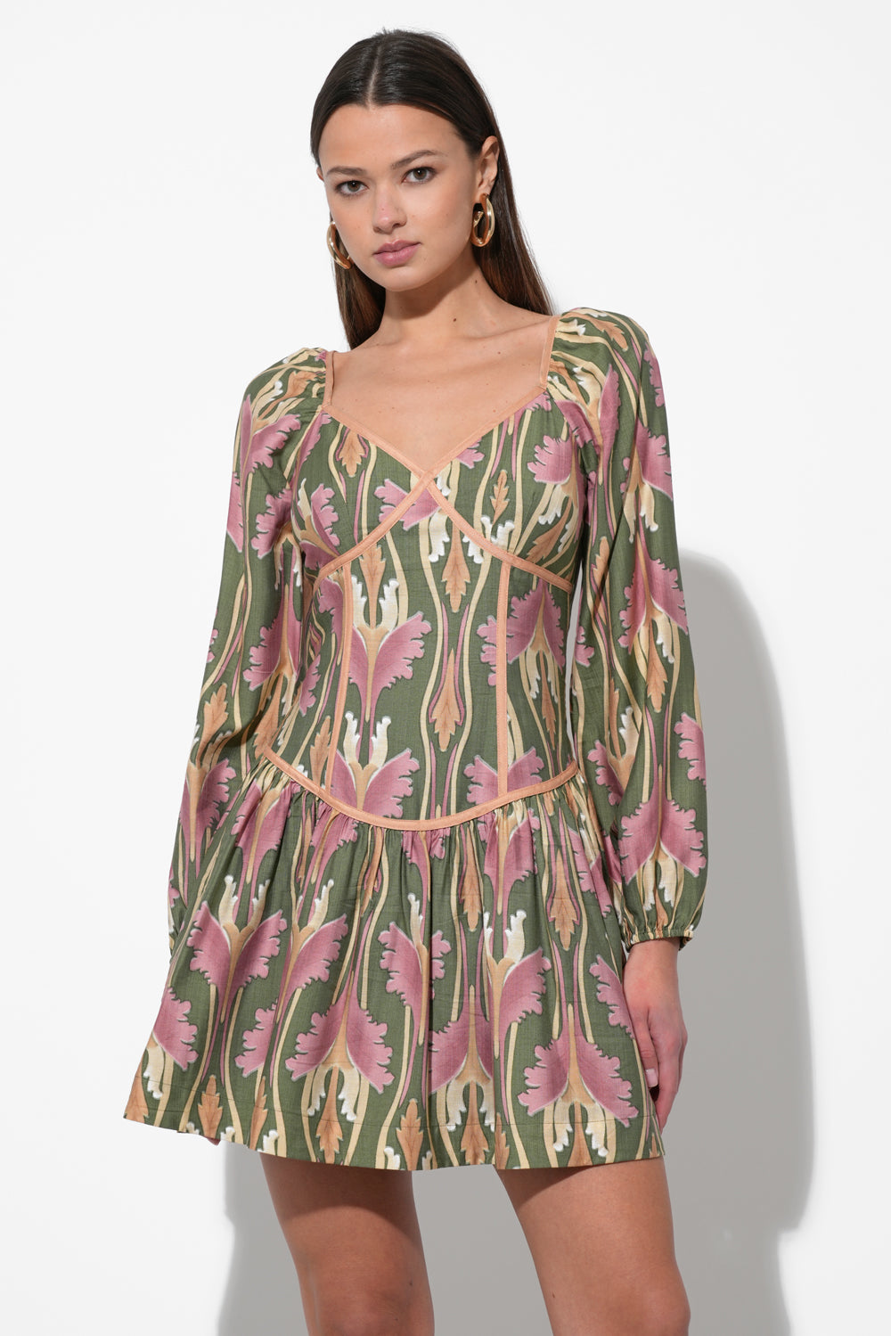 Coralie Drop Waist Floral Mini Dress