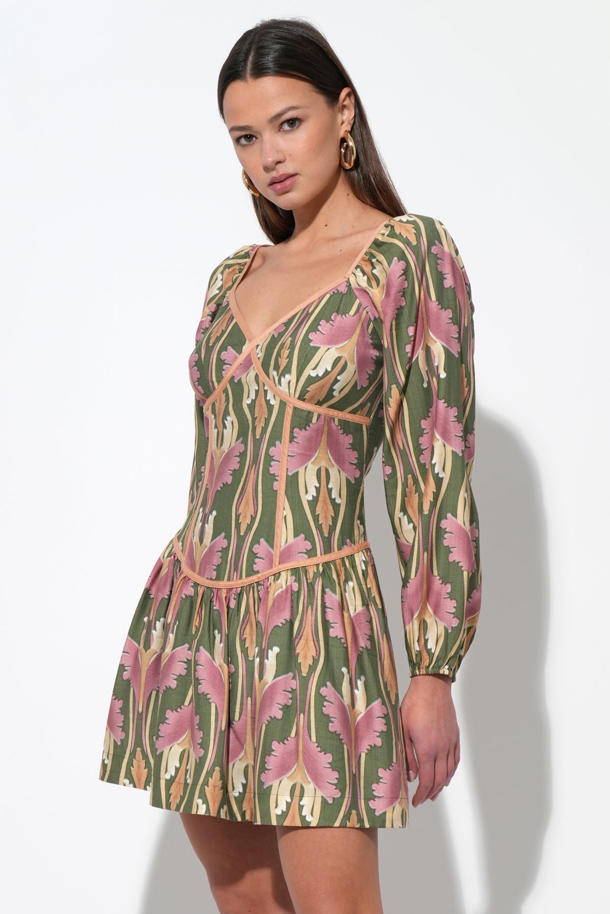 Coralie Drop Waist Floral Mini Dress