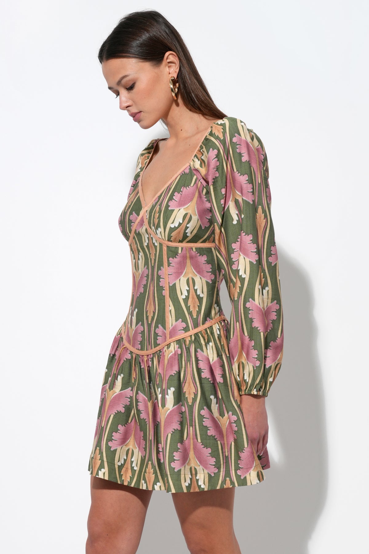 Coralie Drop Waist Floral Mini Dress
