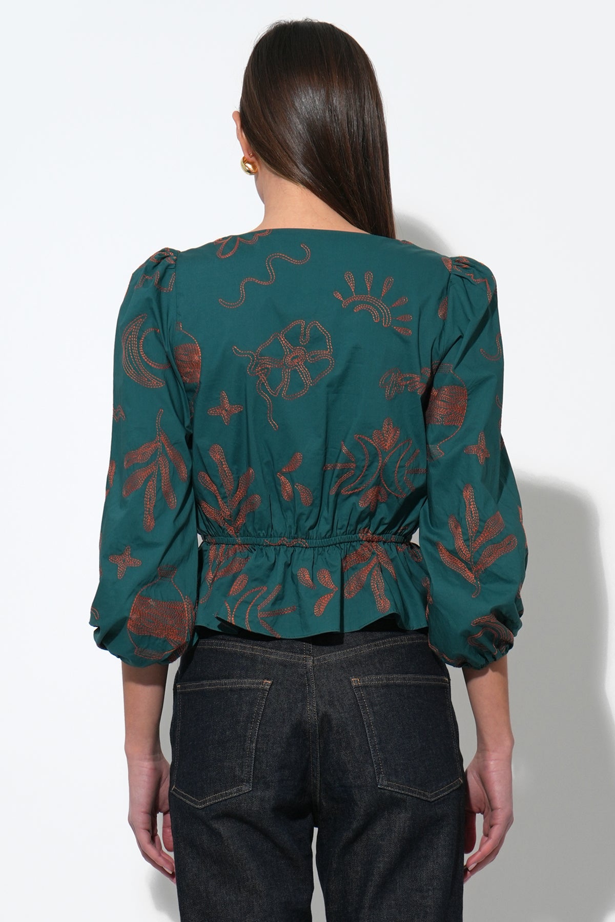Nessa Smocked Waist Puff Sleeve Blouse