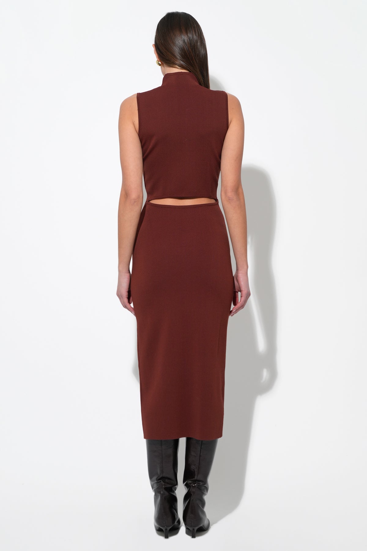 Trish Sculpted Cut Out Knit Midi Dress