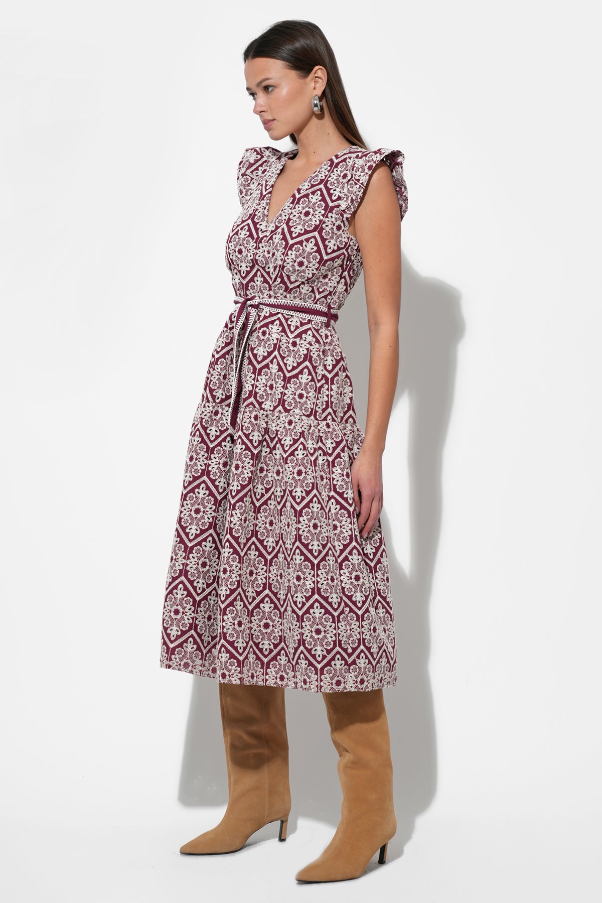 Anell Halter Embroidered Dress