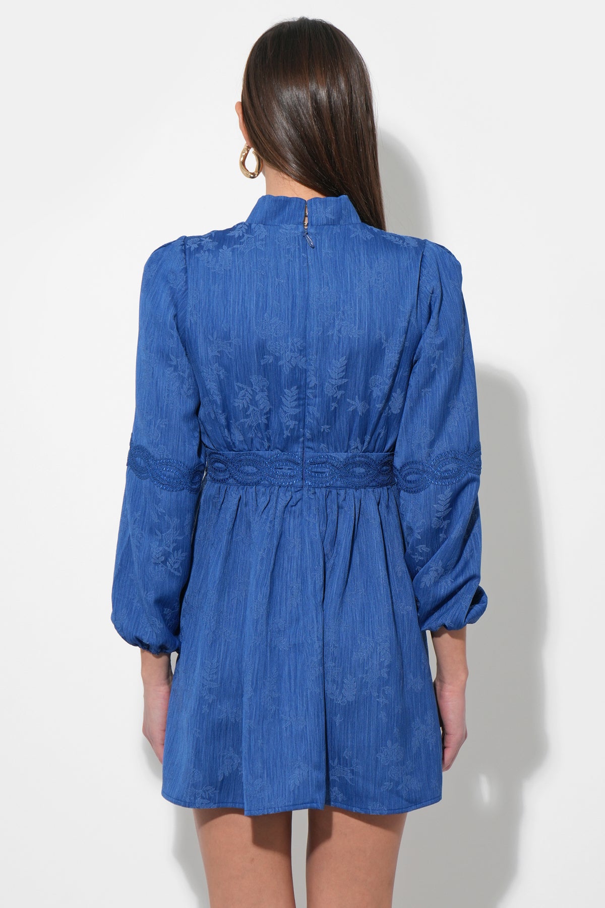 Salome High Neck Collar Lace Mini Dress