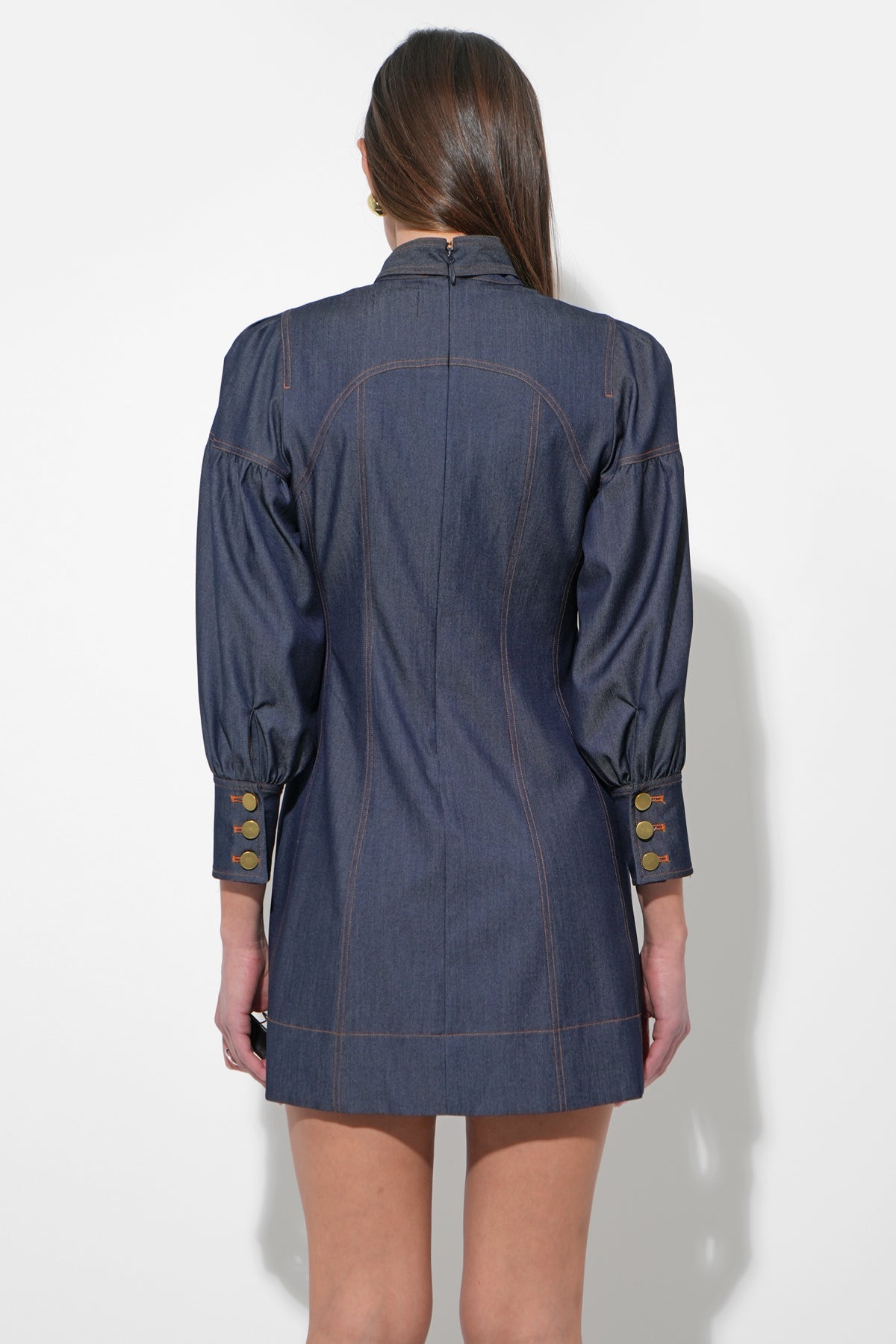 Lilith Denim High Neck Mini Dress