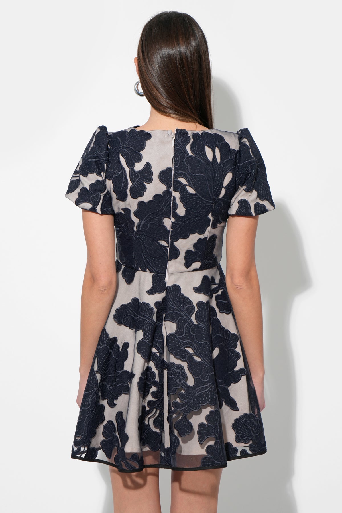 Agnes Embroidered Puff Sleeve Mini Dress