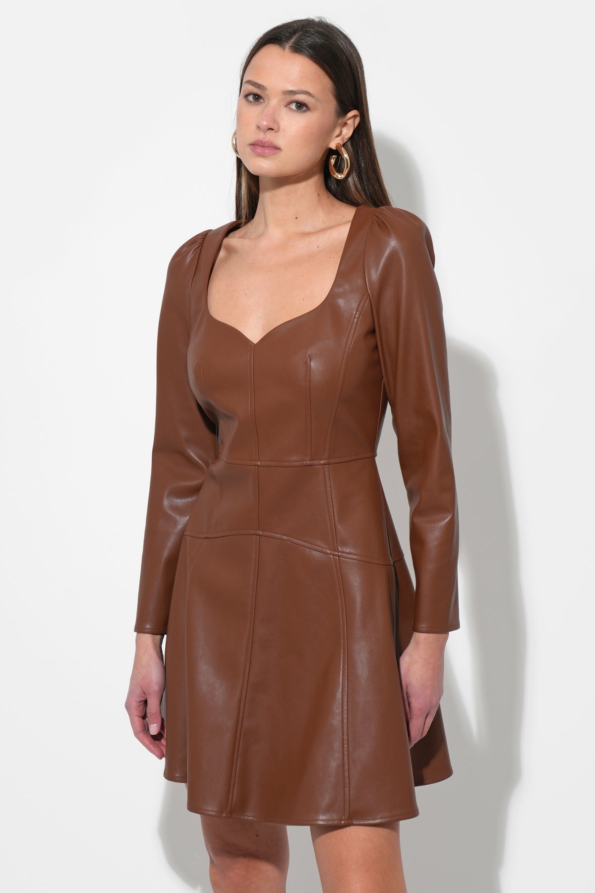 Kaleen Faux Leather Mini Dress