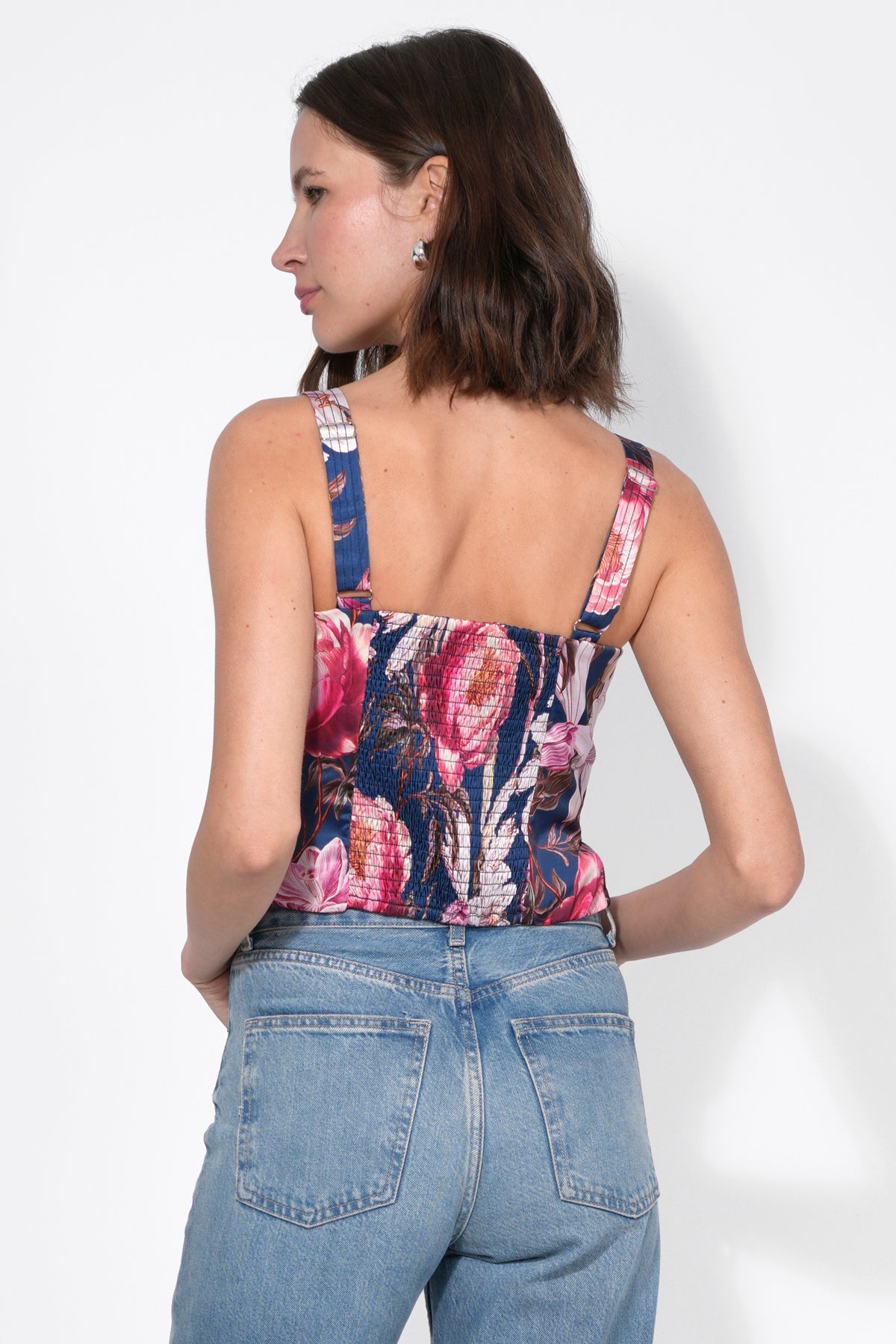 Noha Twist Front Crop Top W/ Pleat Detail
