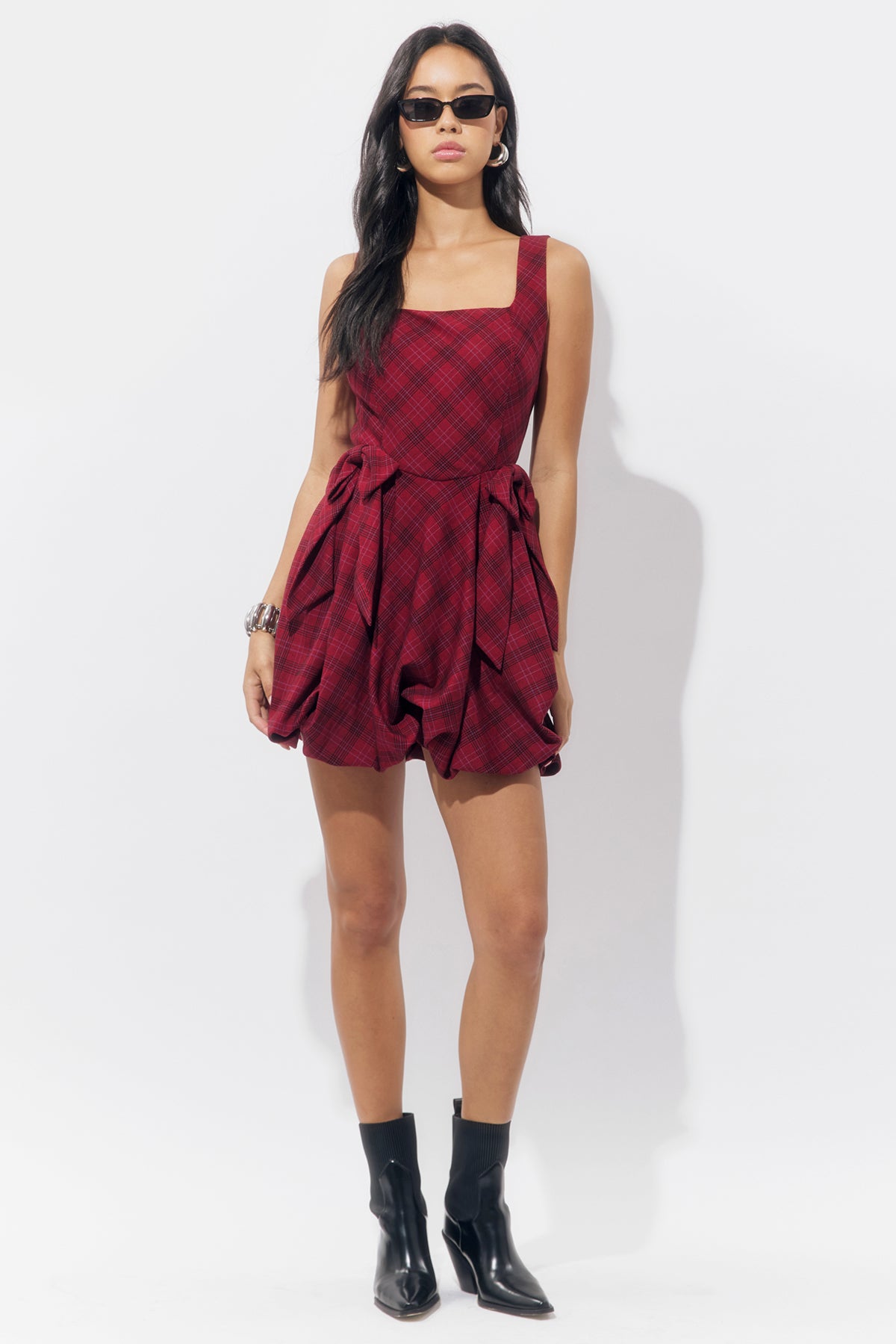 Ranata Plaid Bubble Mini Dress
