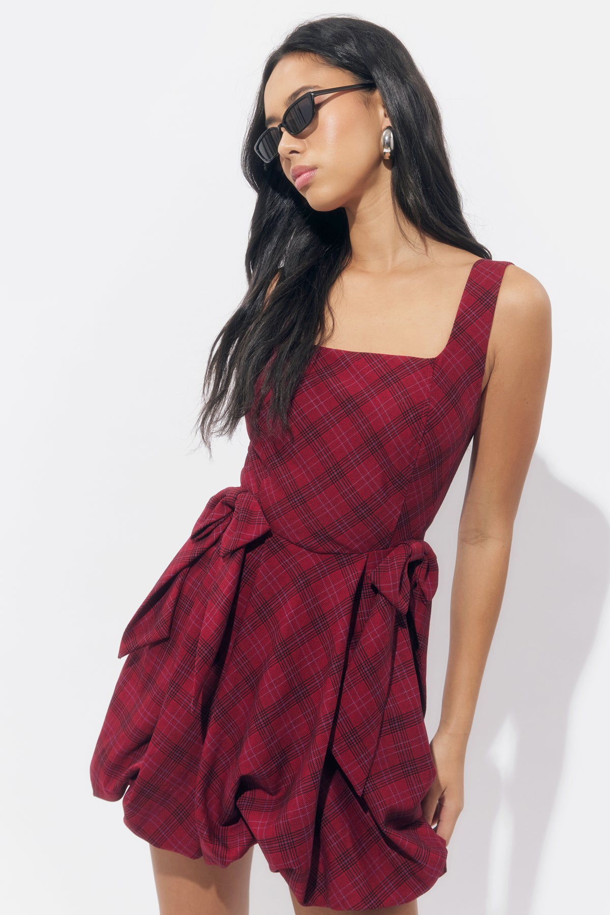 Ranata Plaid Bubble Mini Dress