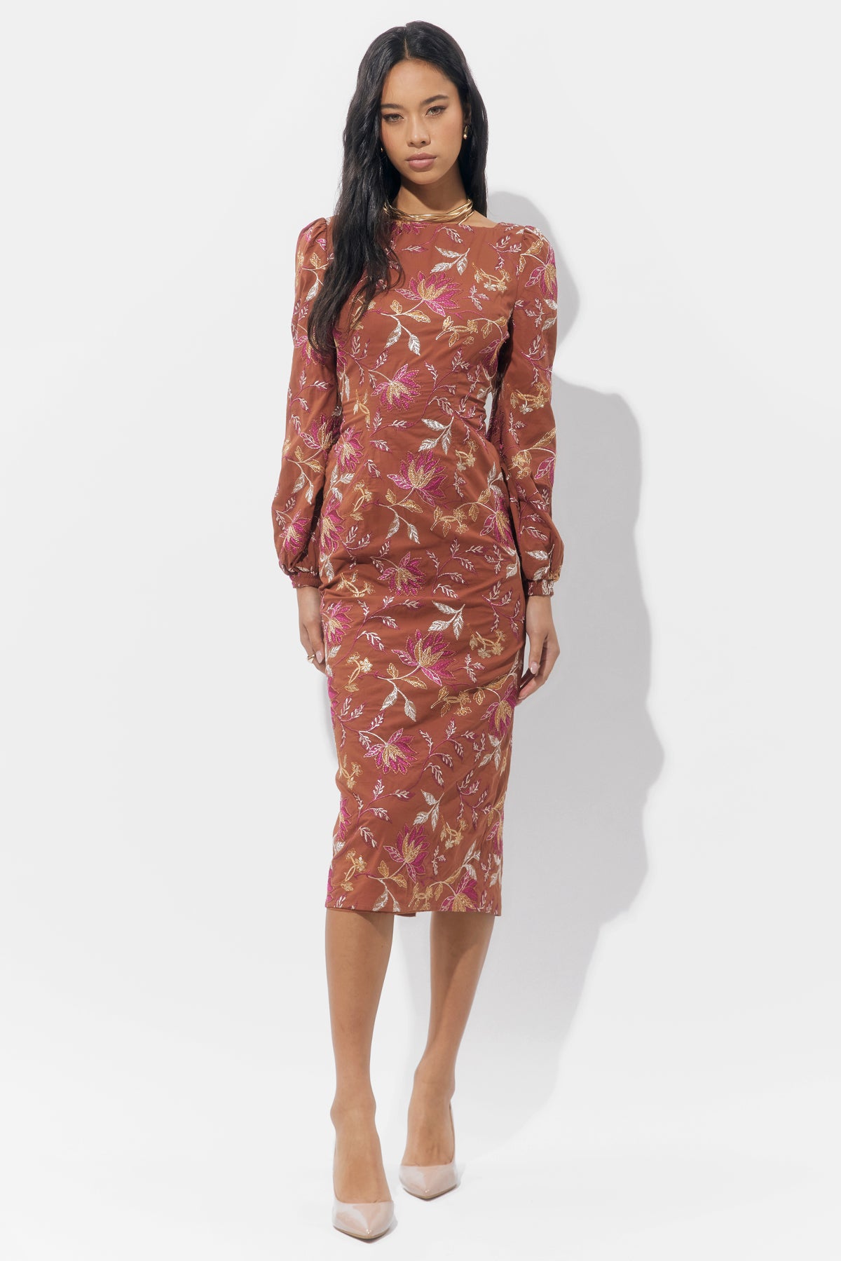 Lania Printed Midi Dress