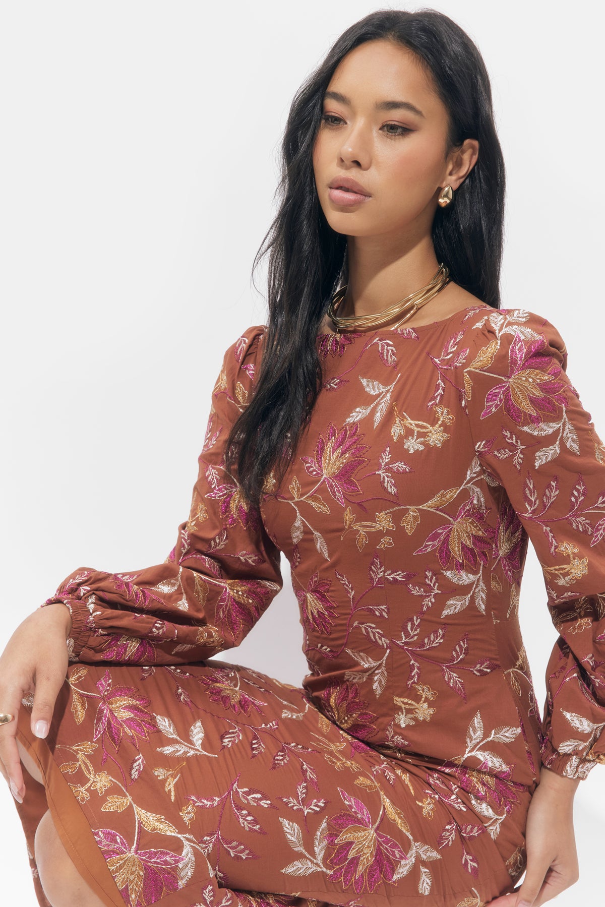 Lania Printed Midi Dress