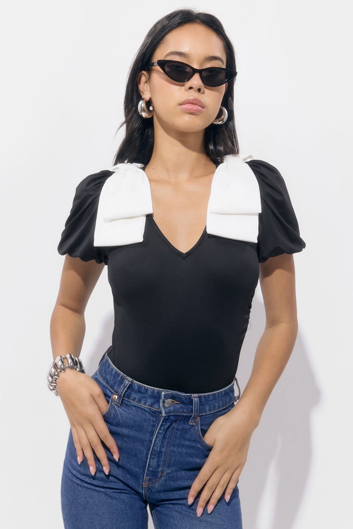 Kassidy Bow Knit Bodysuit