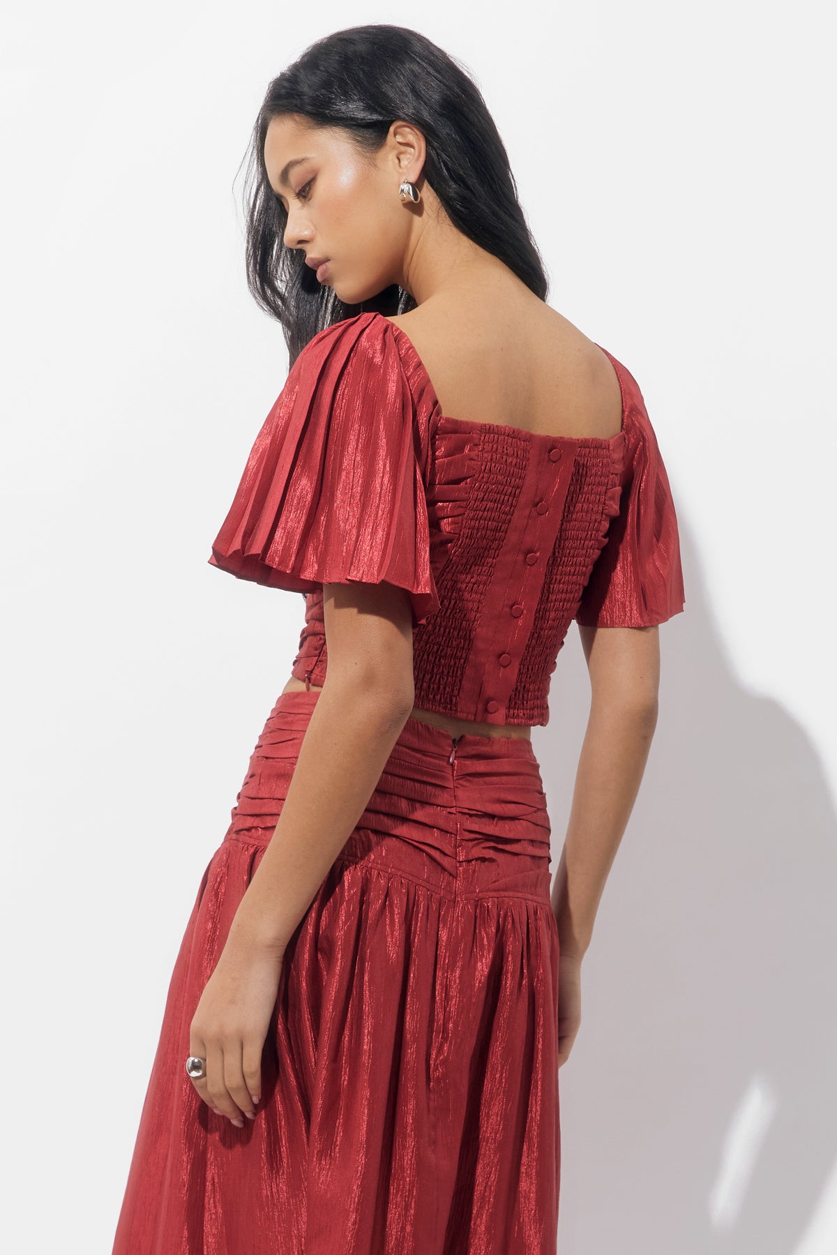Mani Textured Short Sleeve Blouse