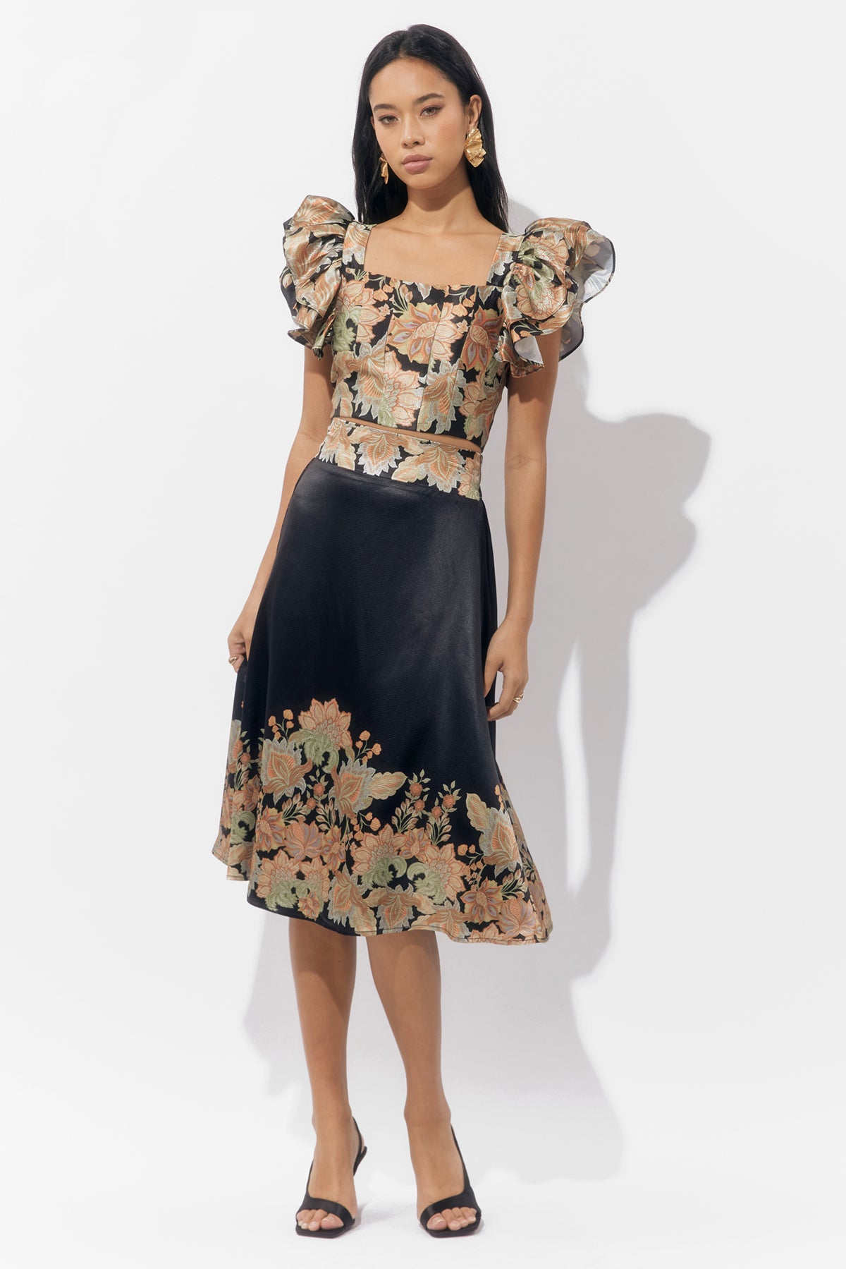 Donis Border Print Maxi Skirt