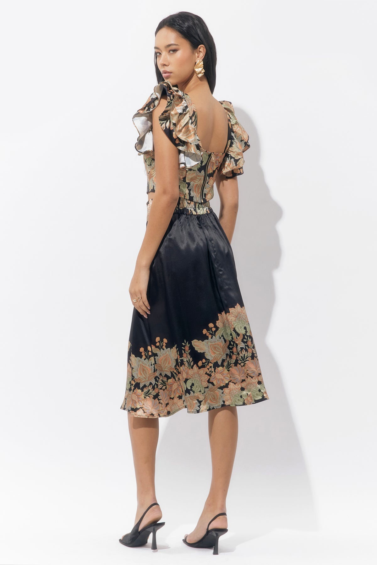 Donis Border Print Maxi Skirt