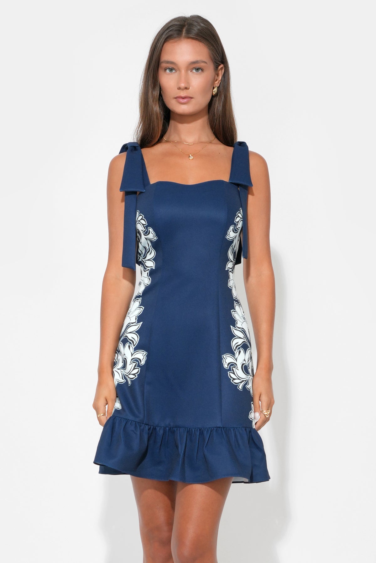 Elizabeth Placement Print Mini Dress