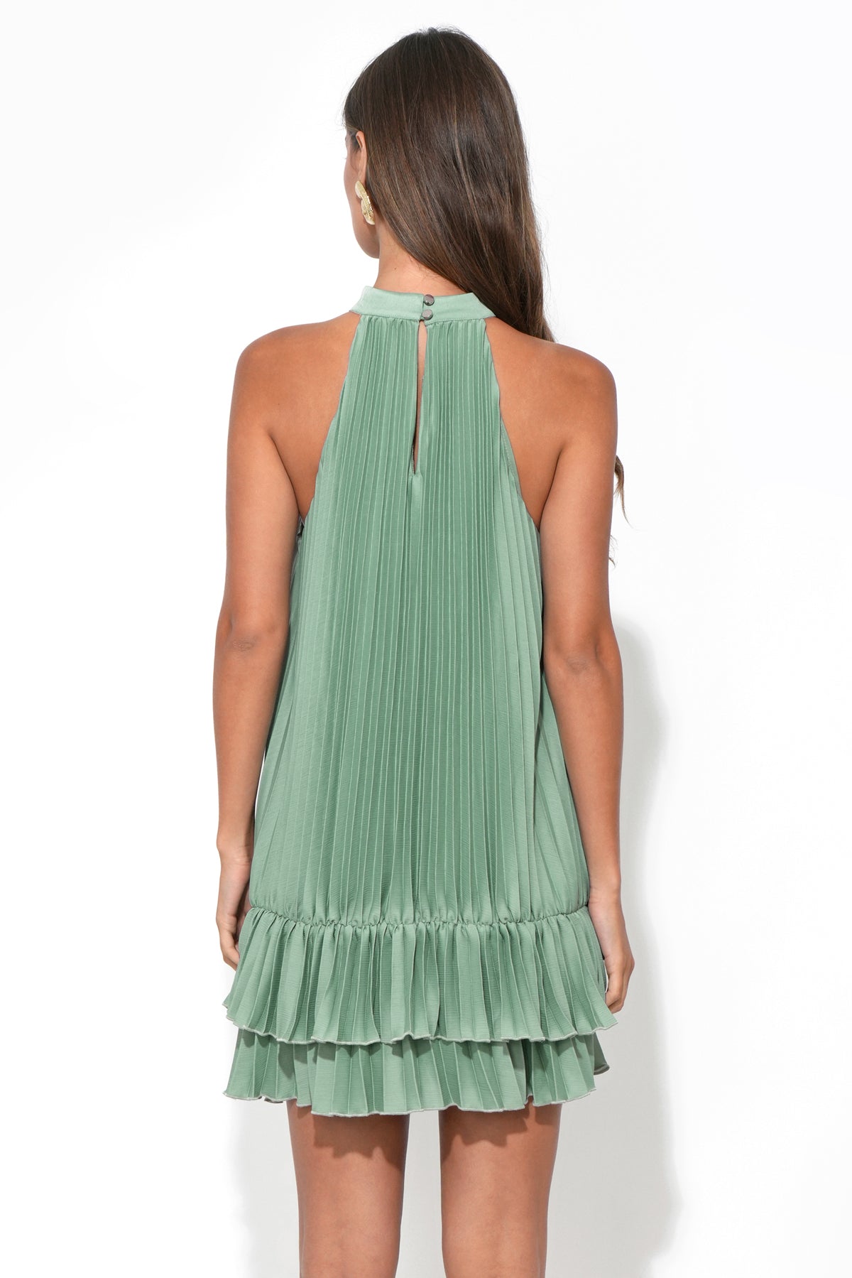 Brielle Halter Pleated Mini Dress