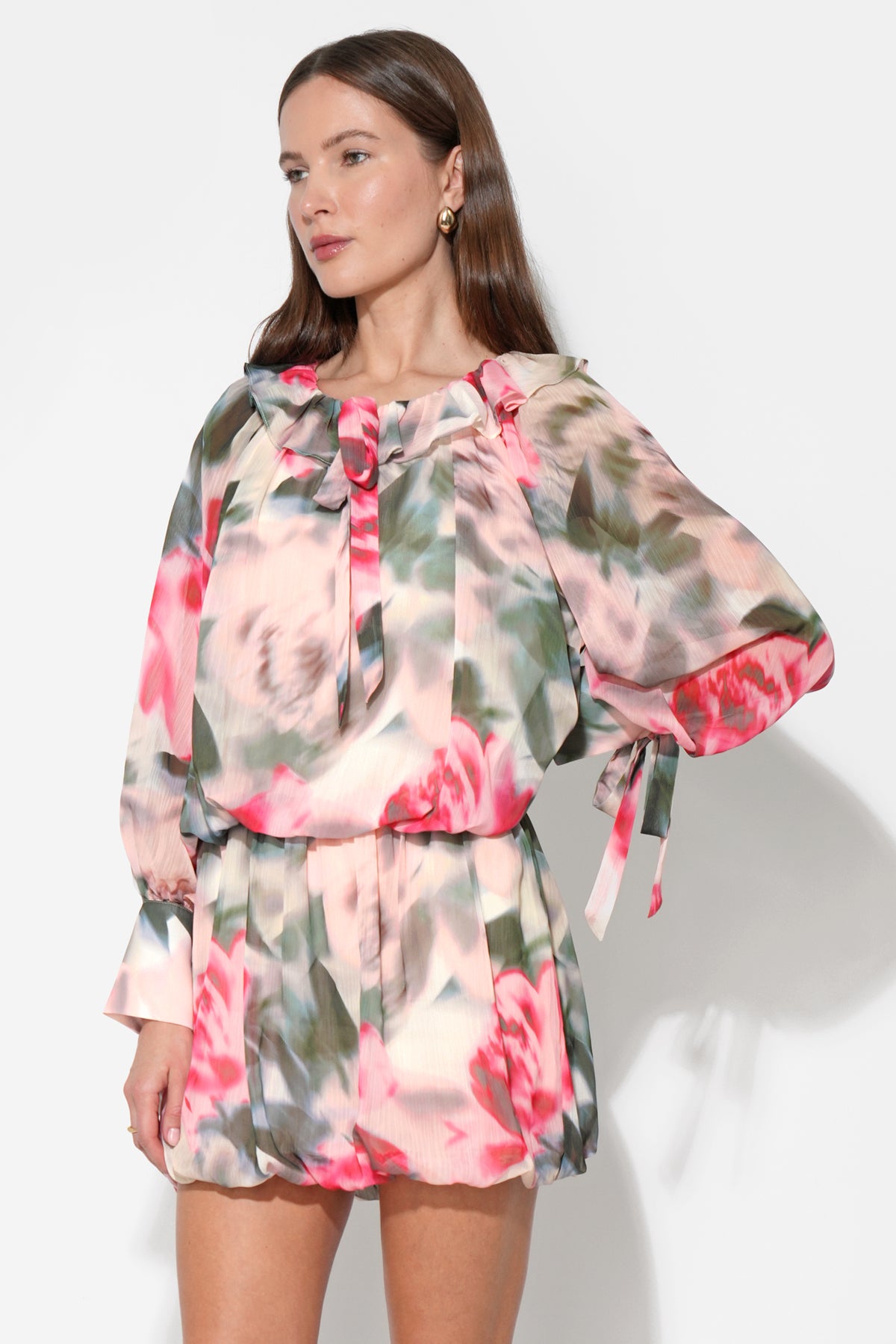 Maya Pull On Mini Dress With Long Sleeves