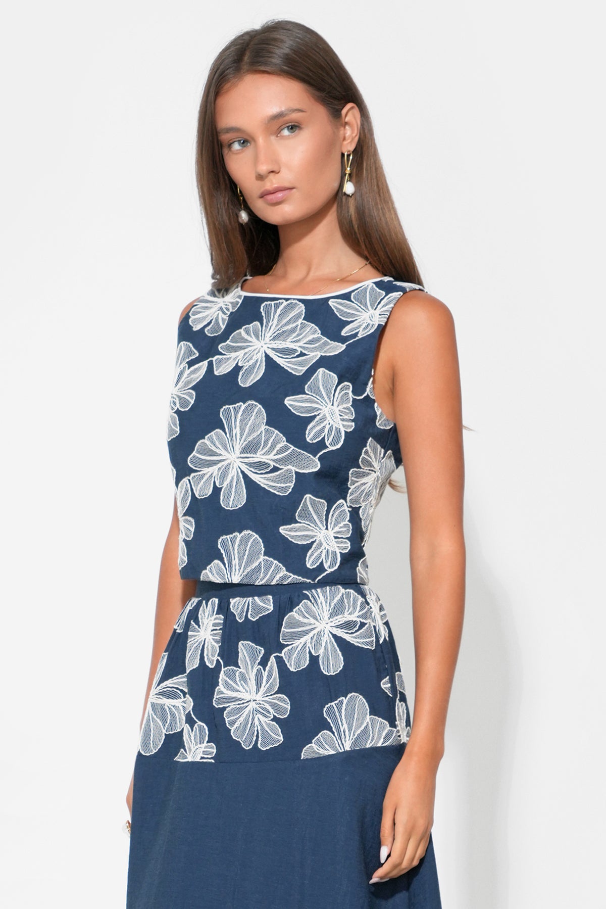 Rosalie Sleeveless Embroidery Top