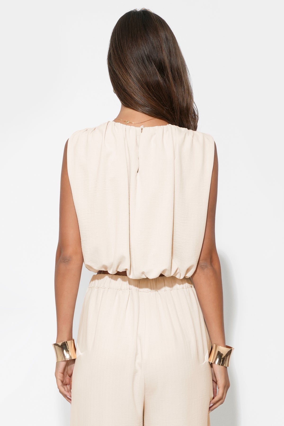 Hailey Bubble Textured Satin Top