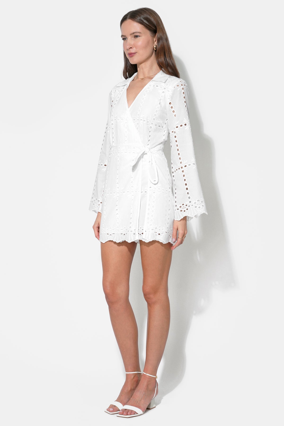 Bella Wrap Eyelet Mini Dress