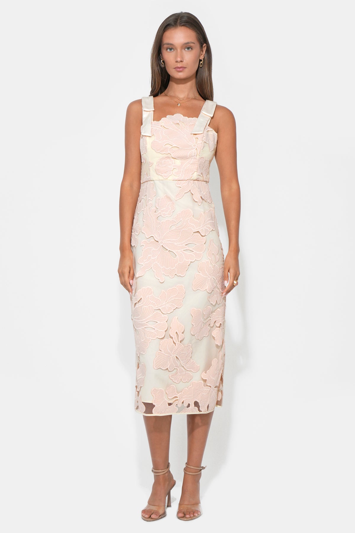 Gabriella Bow Straps Midi Dress