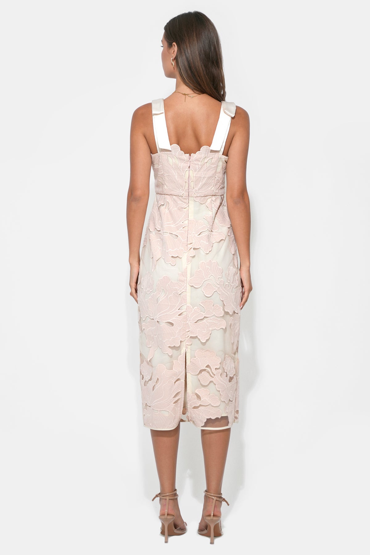 Gabriella Bow Straps Midi Dress