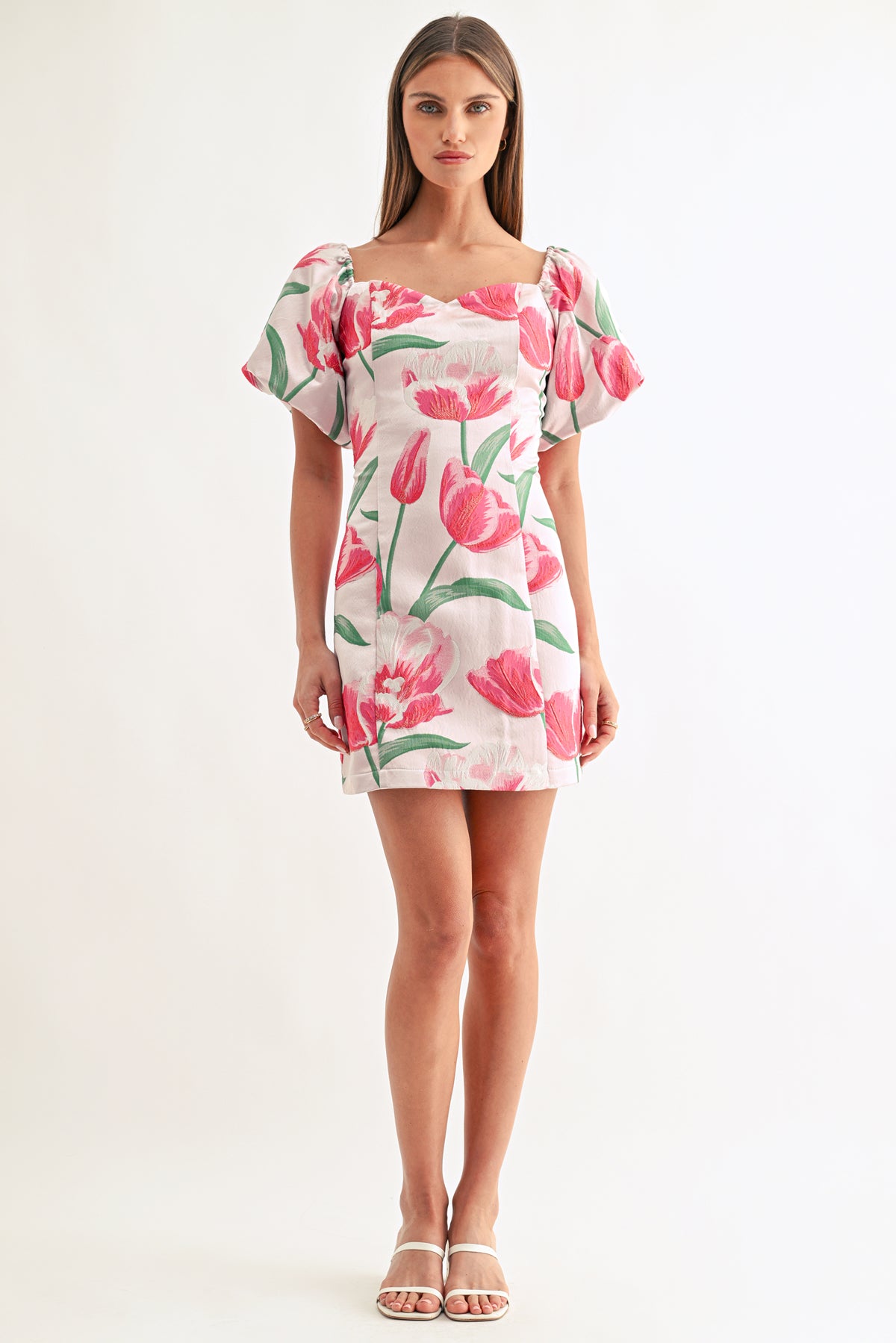 Esther Off The Shoulder Jacquard Mini Dress