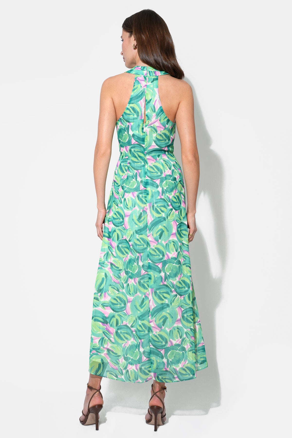 Margot Wrap Tie Waist Printed Maxi Dress