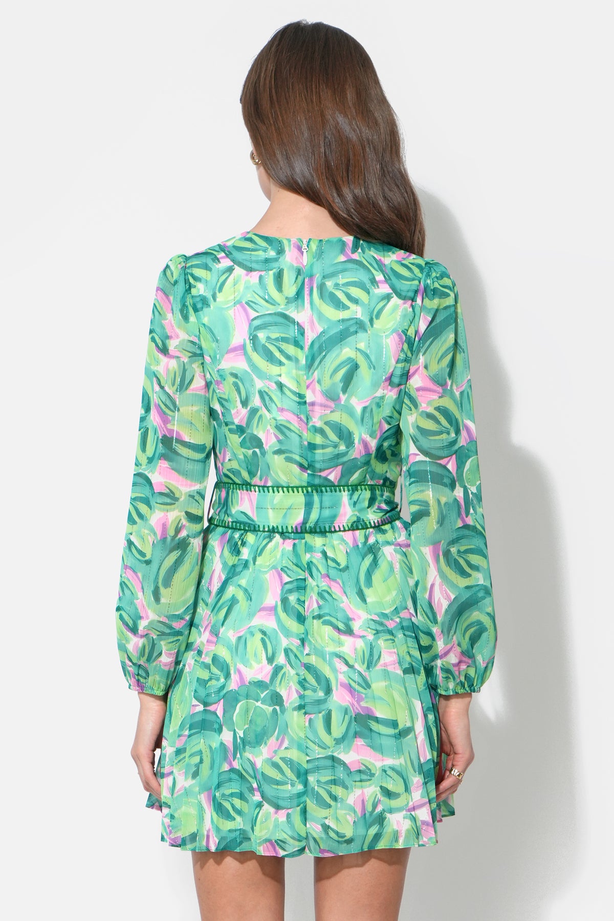 Rylee Pleated Long Sleeve Mini Dress