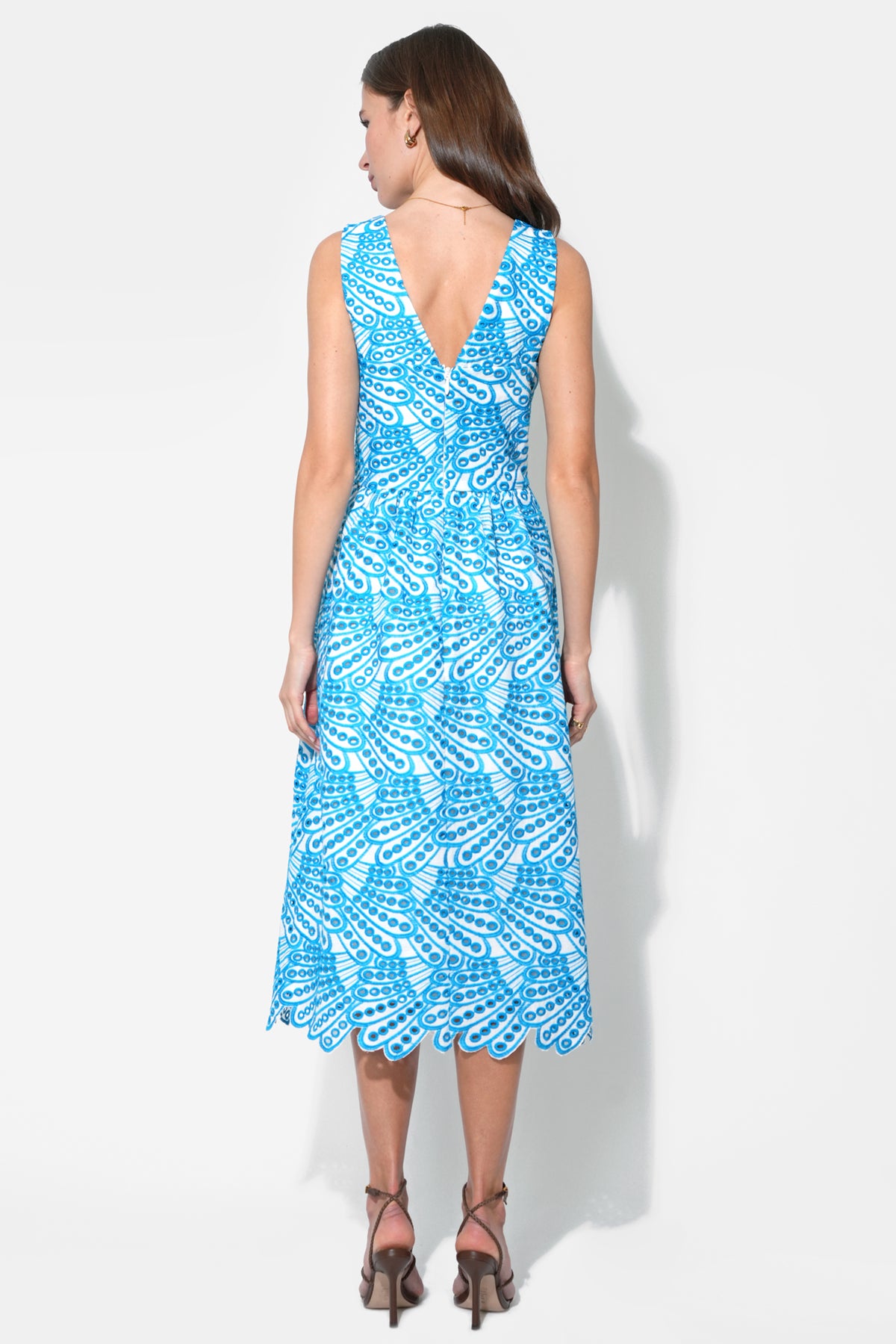 Joanna Corset Embroidery Midi Dress