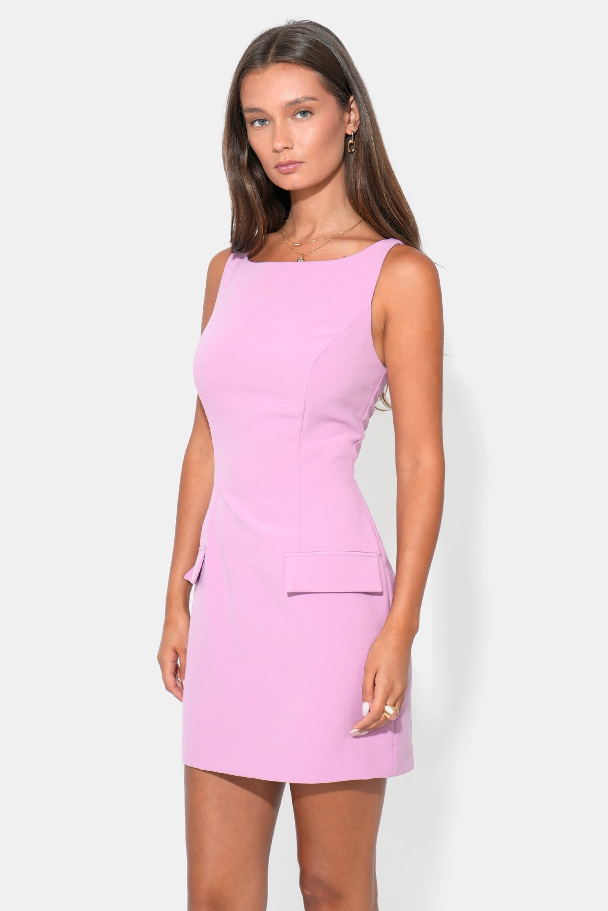 Kayla Flap Pocket Mini Dress