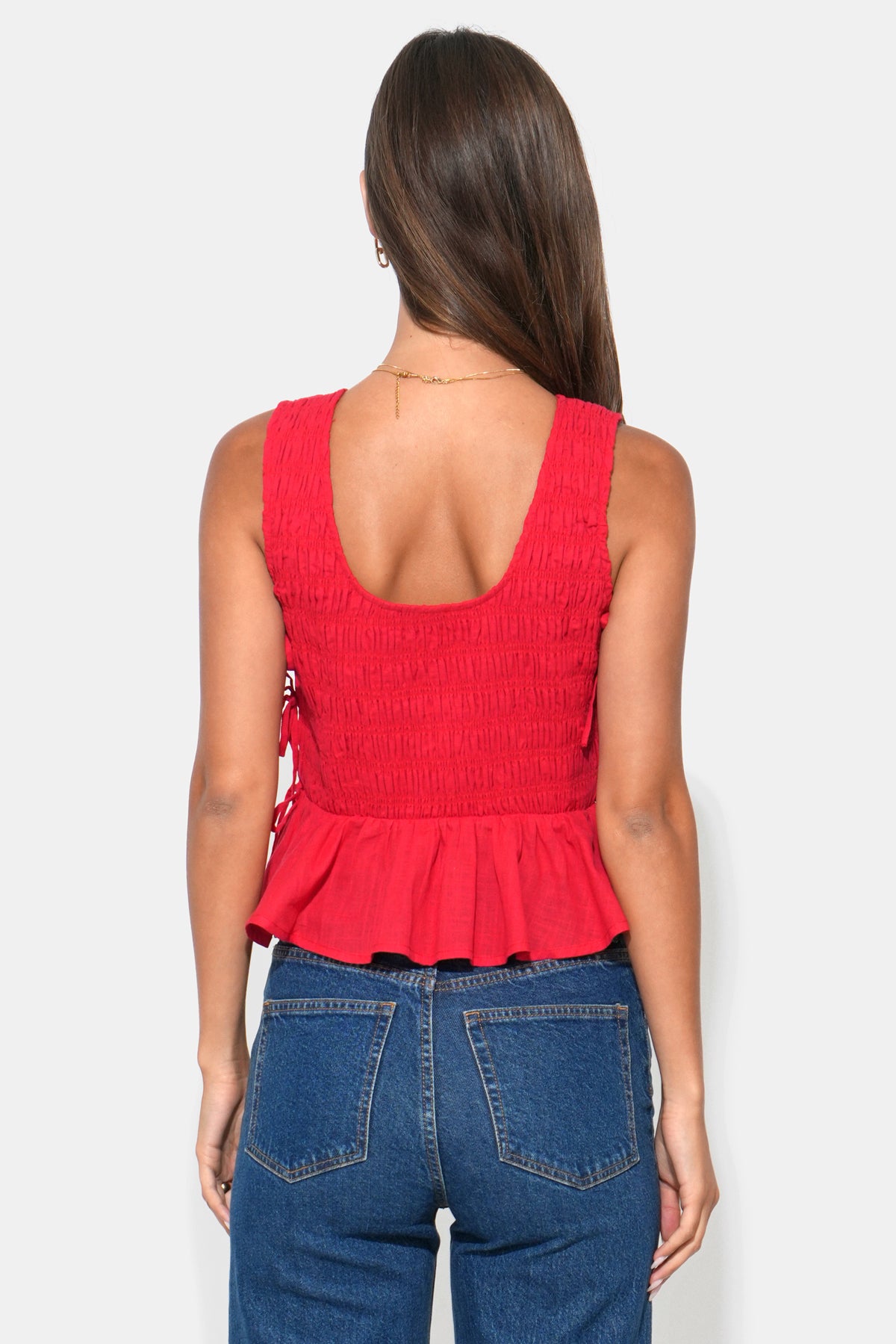 Vivian Smocked Side Tie Top