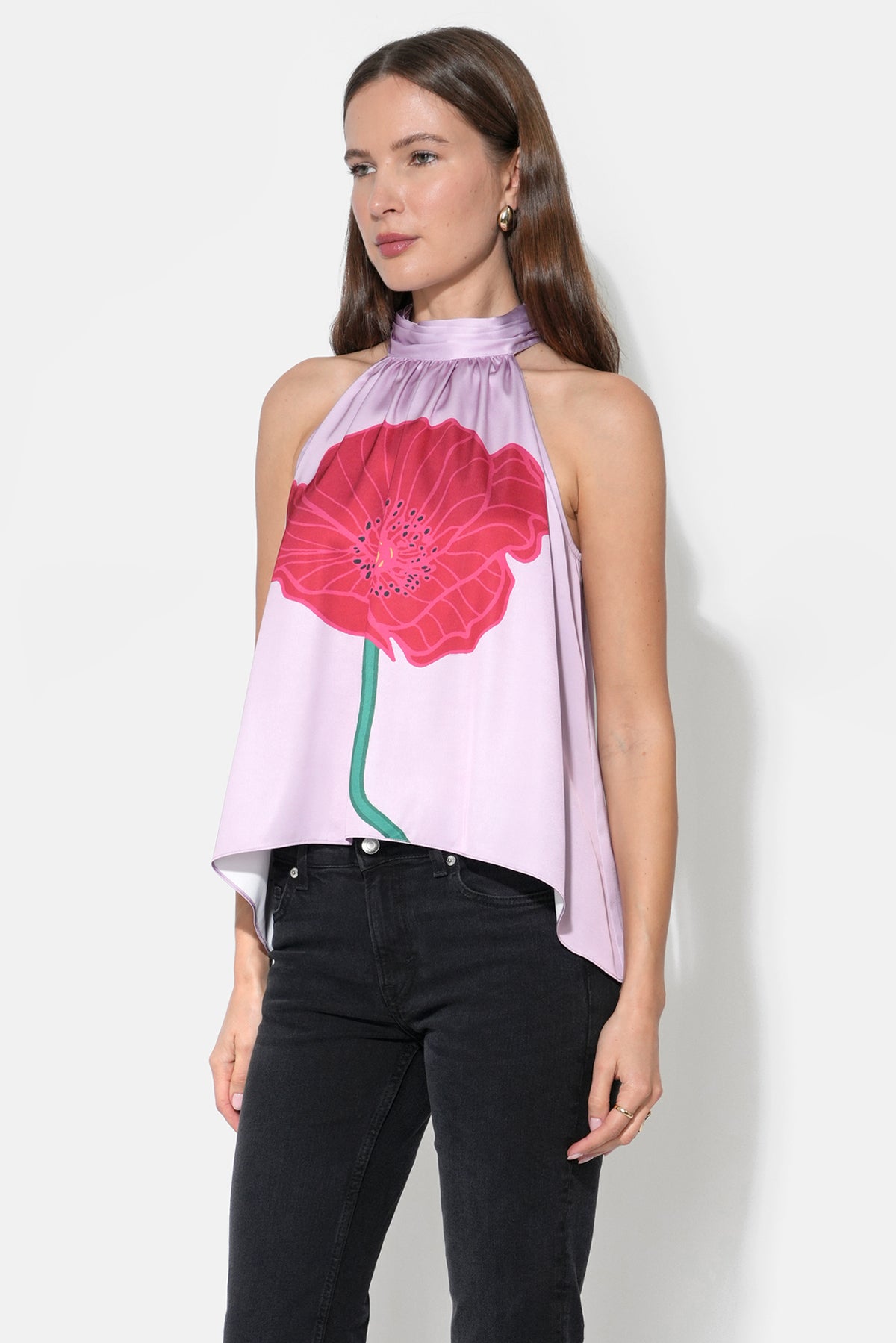 Josie Hi Low Halter Printed Top