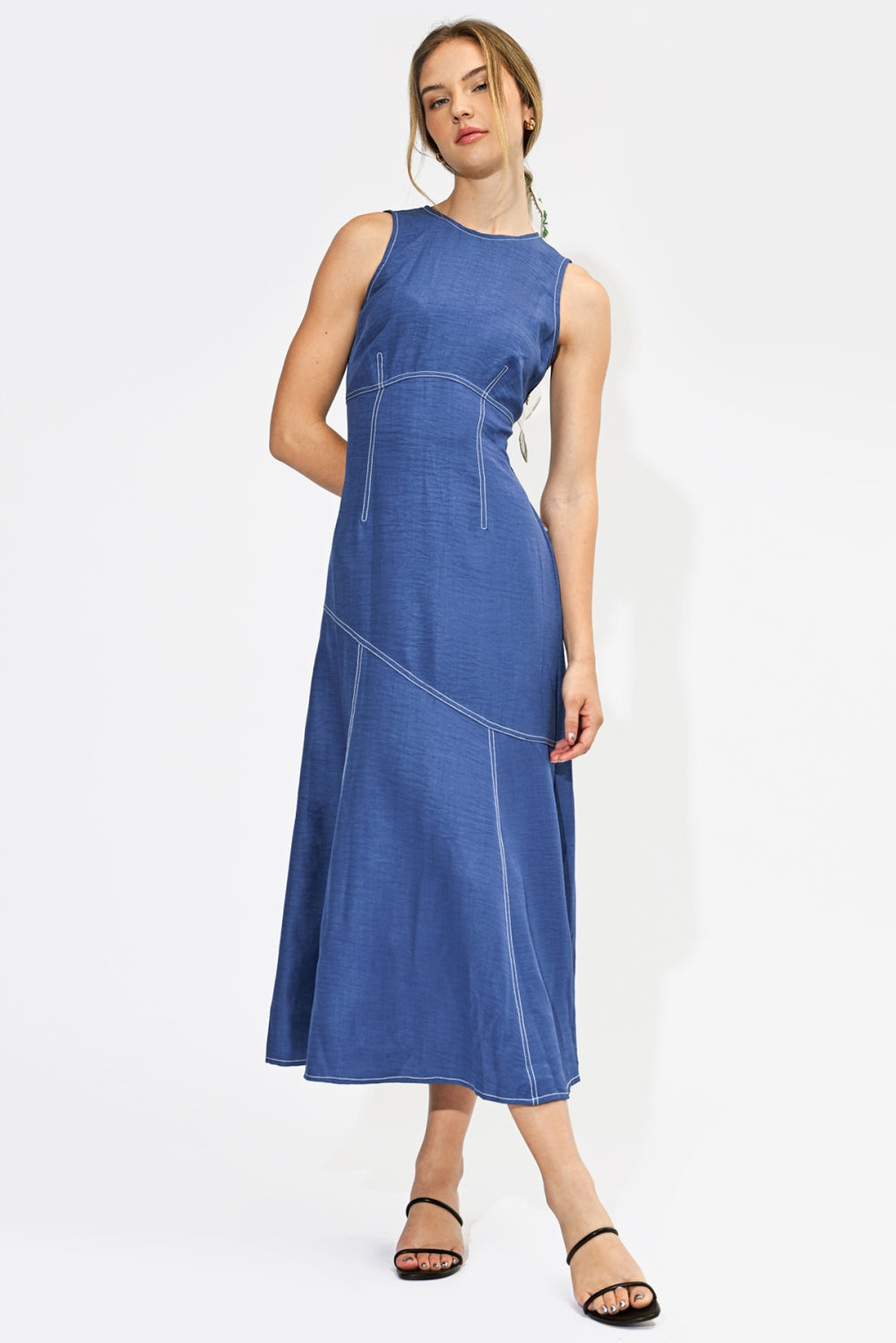 Frances Sleeveless Maxi Dress F264D7210_DENIM BLUE