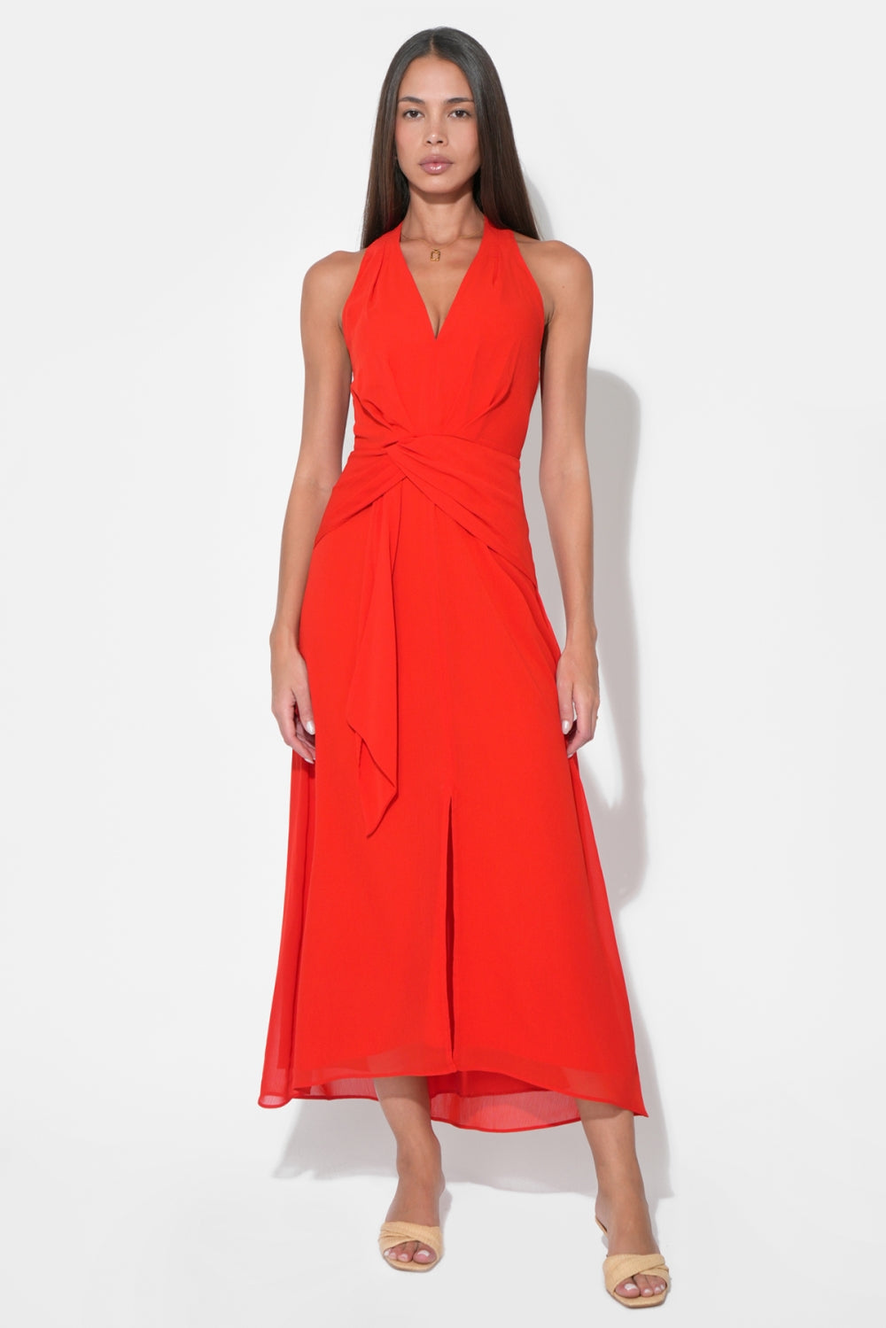 Jessika Halter Midi Dress F263D7097