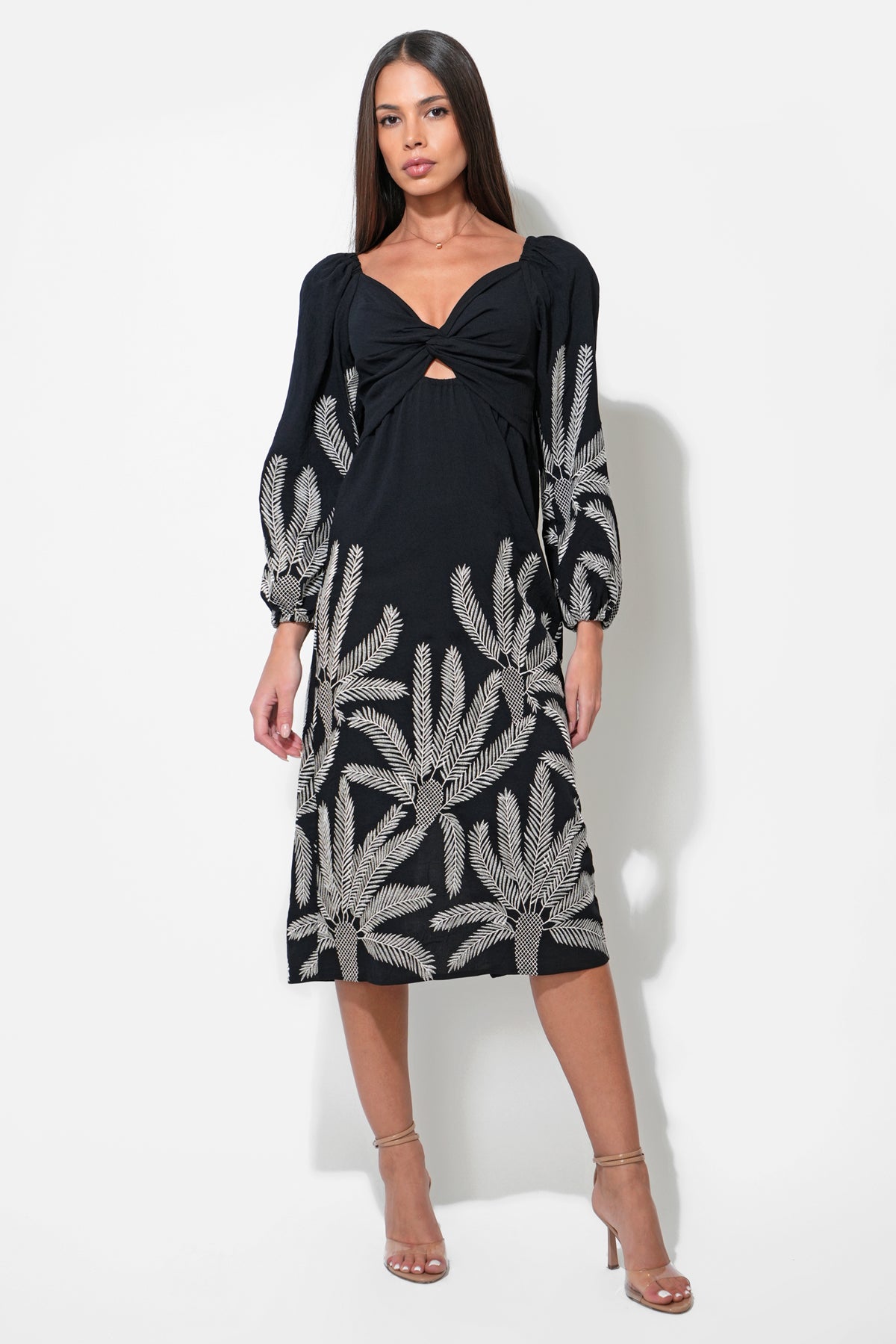 Jia Embroidered Midi Dress F2511D6744