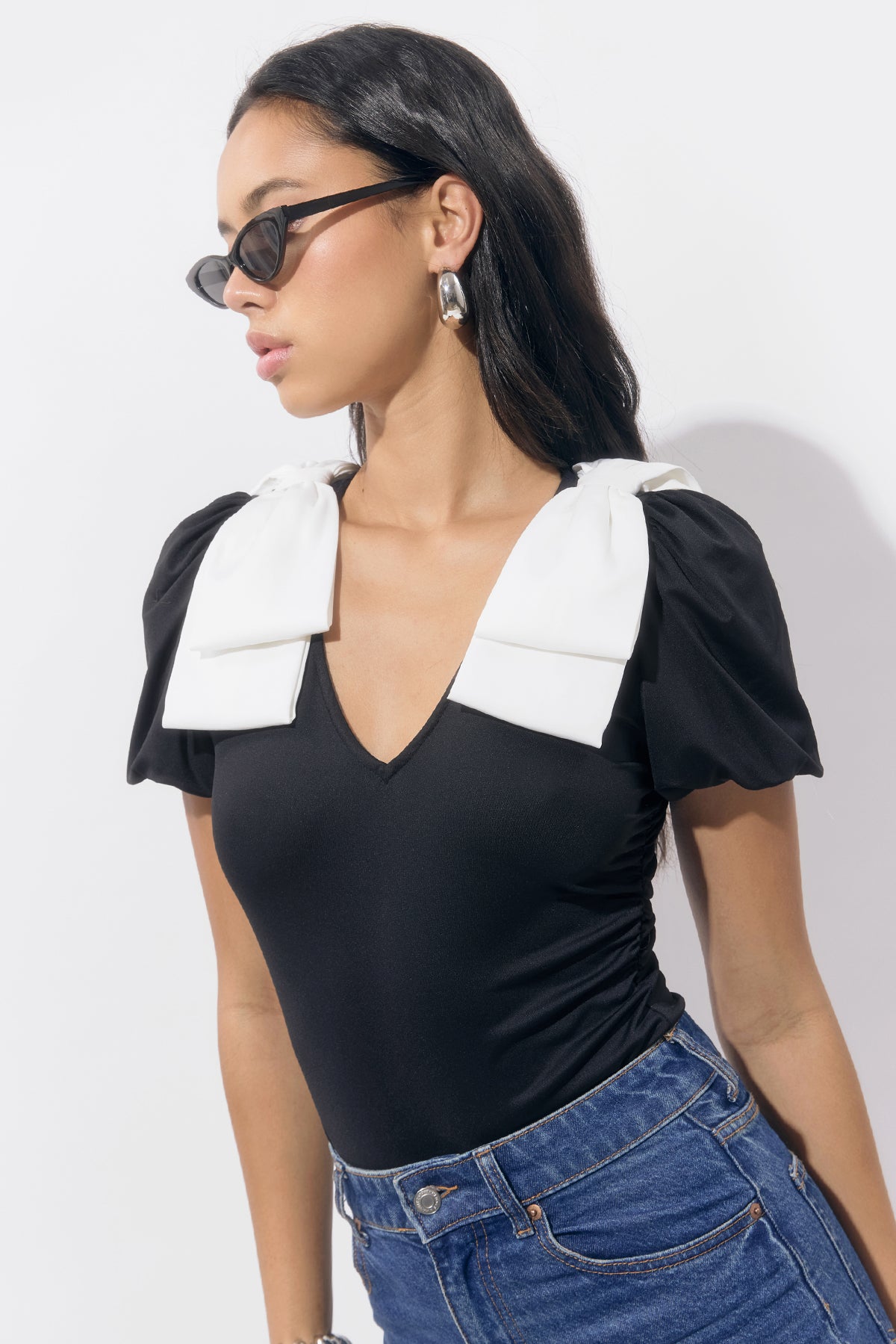 Kassidy Bow Knit Bodysuit F259T7303