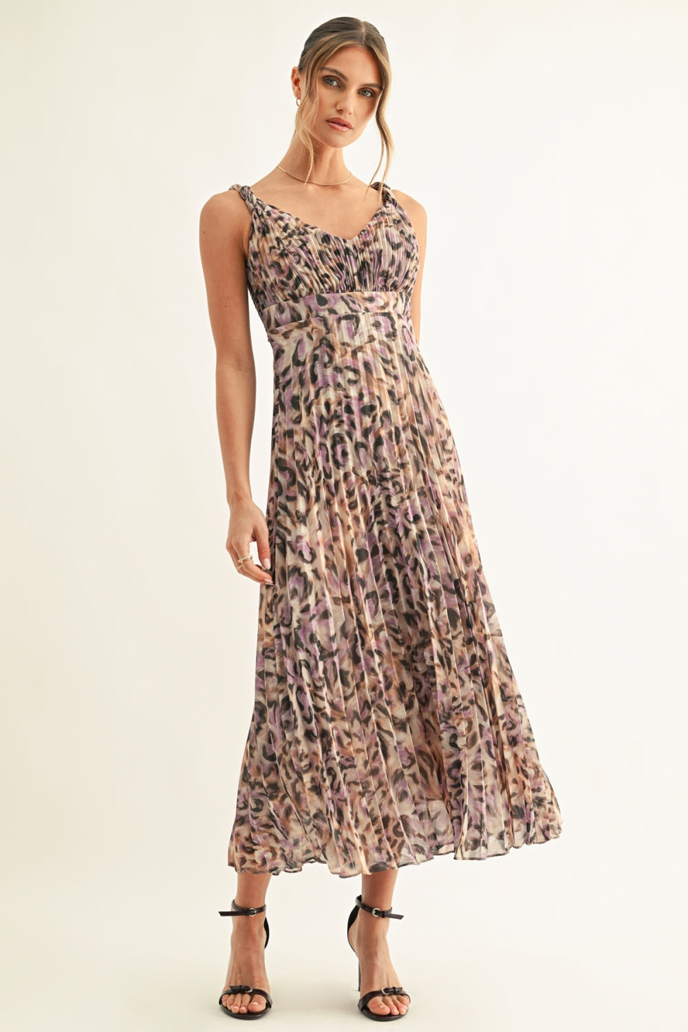 Kemi Pleated Maxi Dress F267D7240_LAVENDER/BLACK