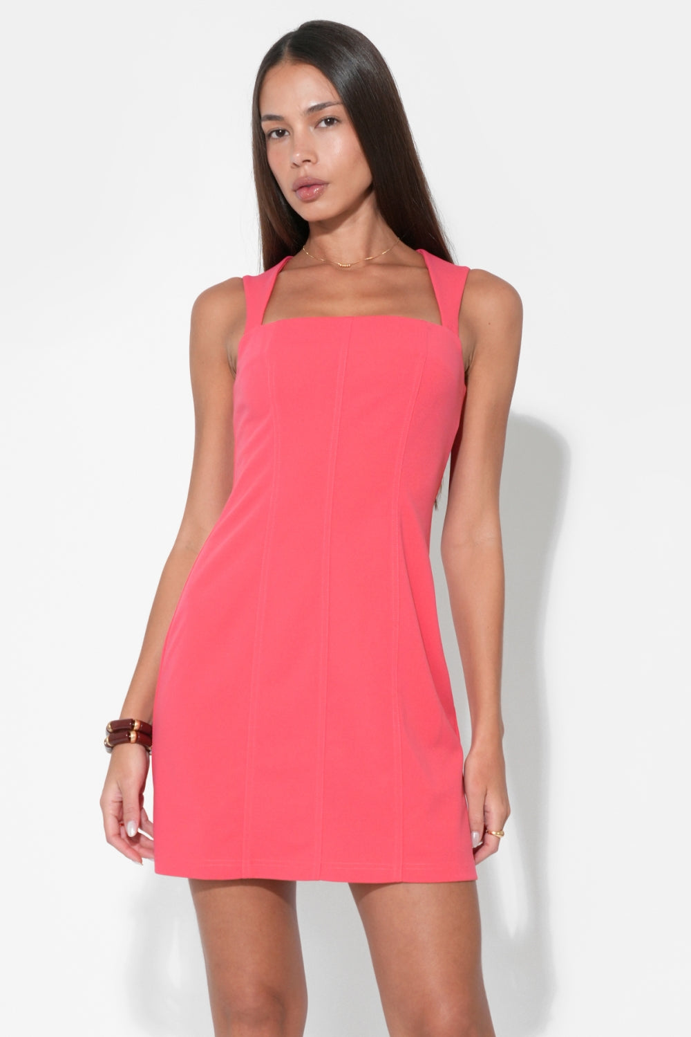 kiara mini dress Kiara Cut-Out Back Slim Mini Dress POPPY / L