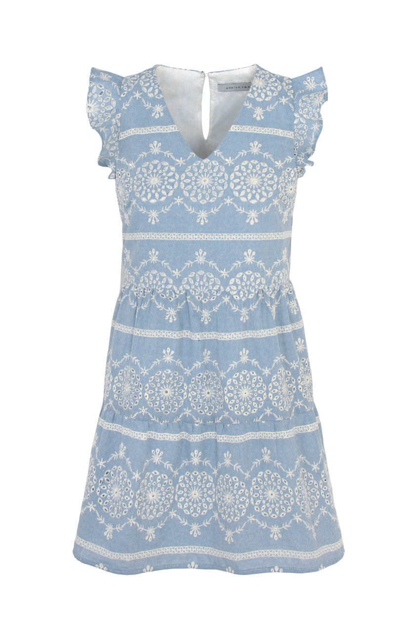 Linda Sleeveless Embroidered Eyelet Babydoll