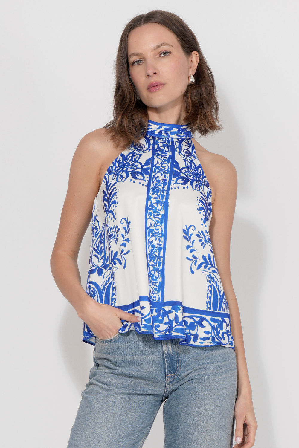 Logan Print Halter Top F252T7136